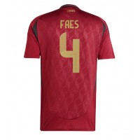 Belgien Wout Faes #4 Heimtrikot EM 2024 Kurzarm